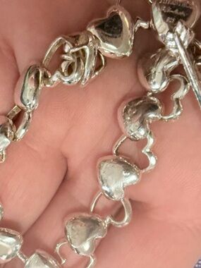 Tiffany & Co. Elsa Perreti Vintage Silver Heart Link Bracelet